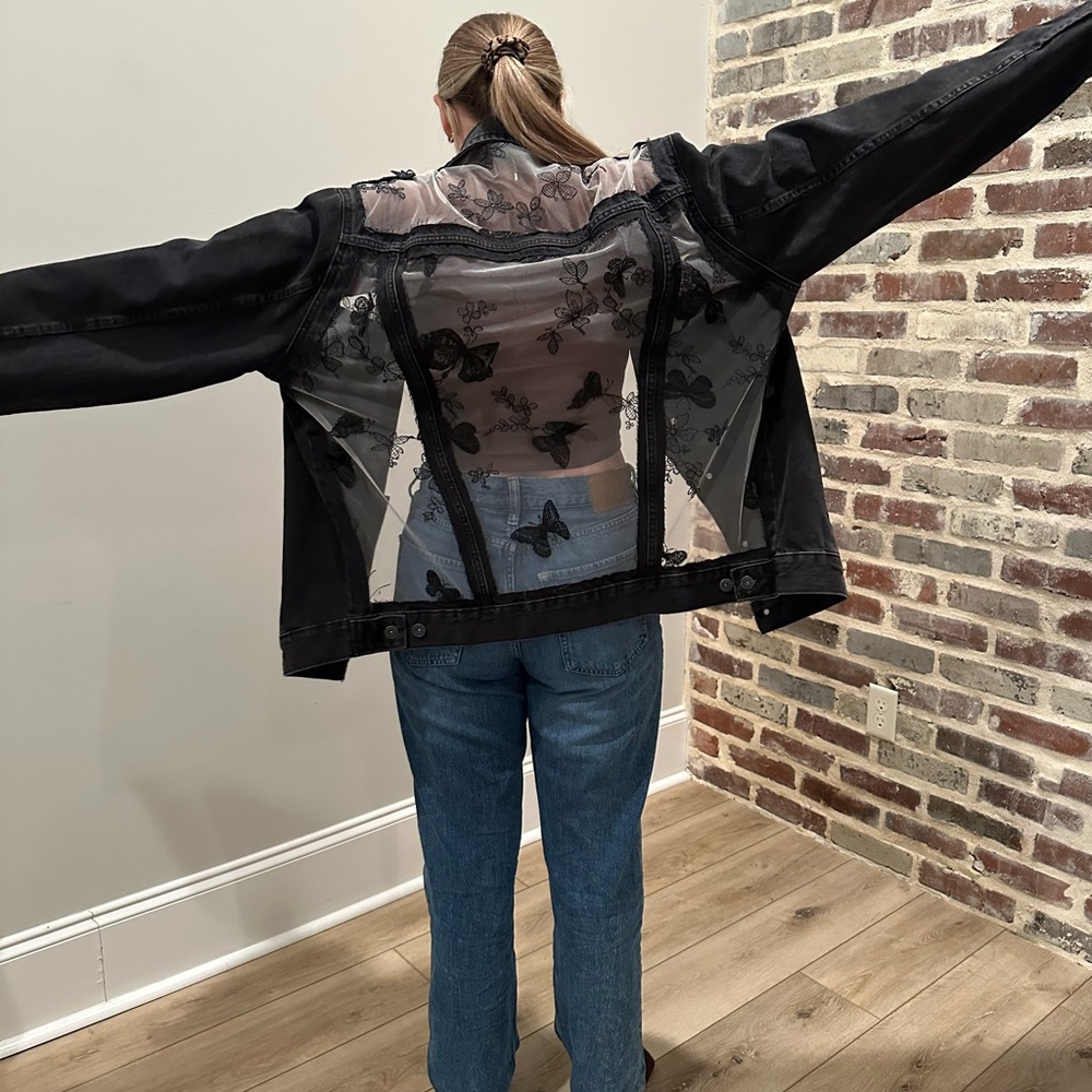 Black Sheer Butterfly Jacket from Dragon Denim.